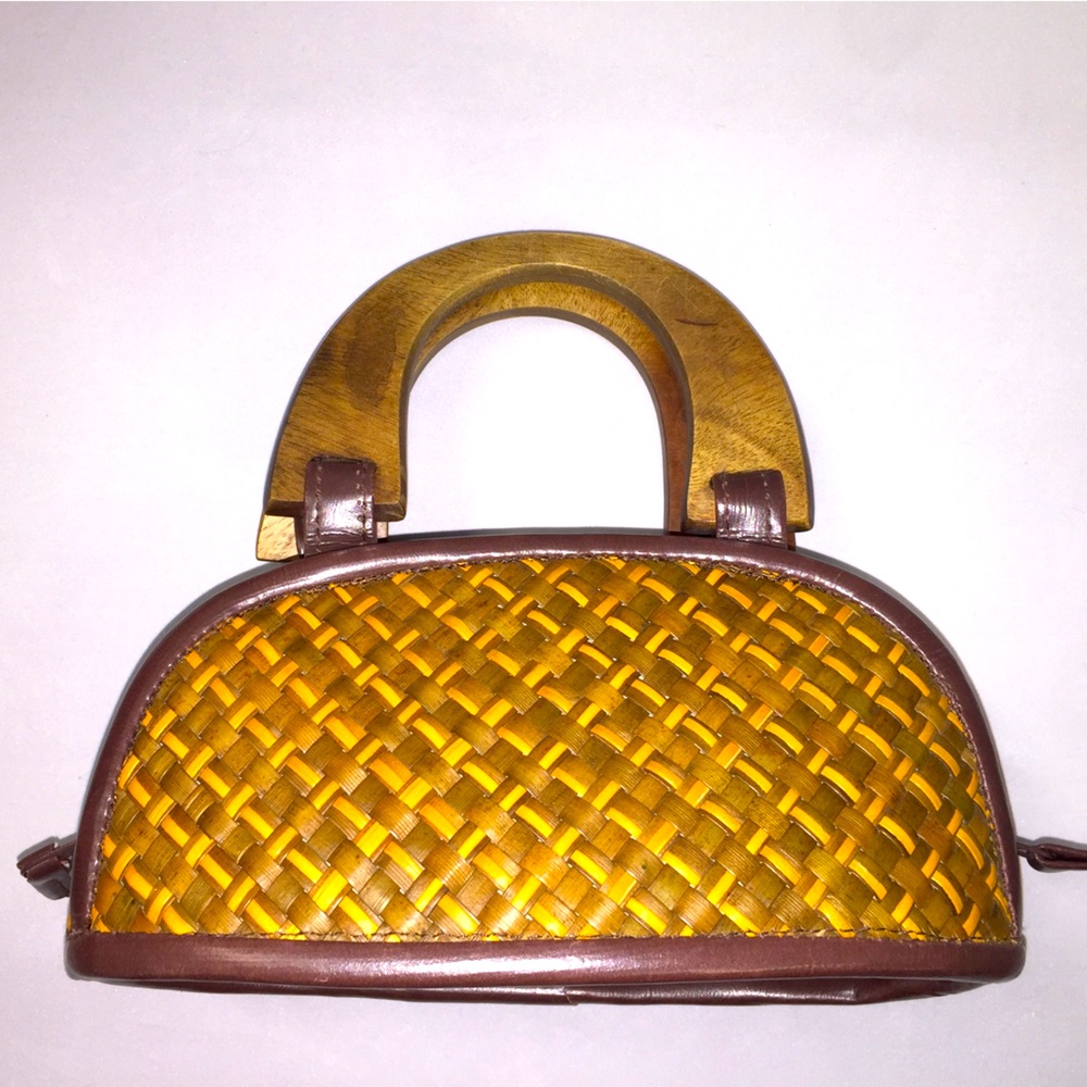 Wood and Woven Clutch